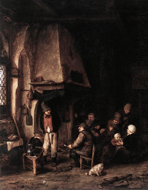 Interior of a Farmhouse with Skaters ag, OSTADE, Adriaen Jansz. van